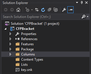 Create Lists with SharePoint Using Visual Studio 2015: Now that our solution has been created, we can view what Visual Studio has created for us in the Solution Explorer. It’s good practice to add folders for the columns, content types, and lists so everything is organized. You can do this by right clicking on the project and choosing Add and then New Item.