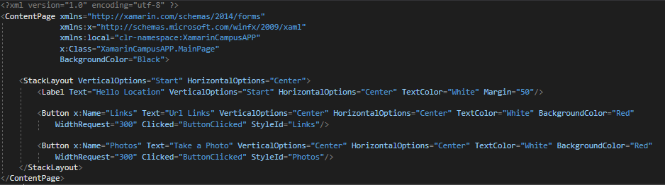 Cross-Platform Mobile App Frameworks – Xamarin - mainpage.xaml