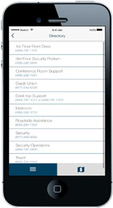 Imaginet Corporate Campus Navigation My Campus mobile app - directory