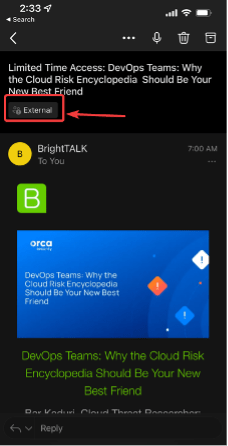 Outlook External Email Tag